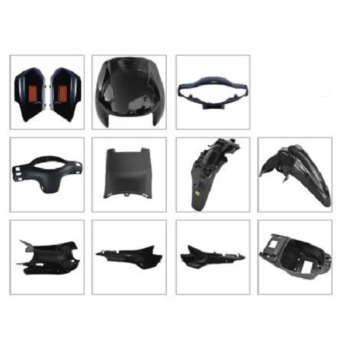 KIT PLASTICOS GILERA SMASH 110 NEGRO (11) V.C. 1081