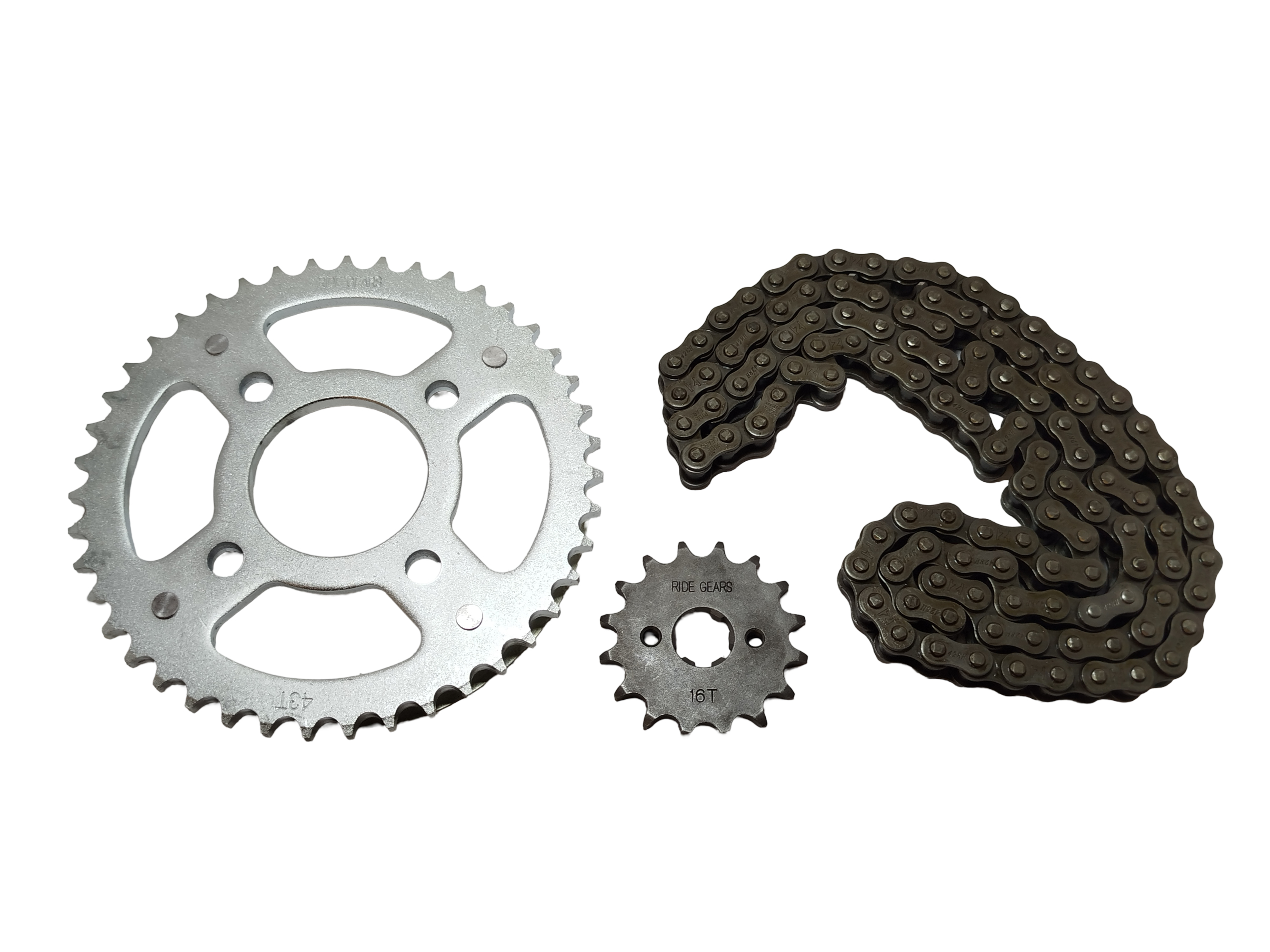 KIT CORONA, PIÑON Y CADENA HONDA CG TITAN 150 43/16T 428H-118L RIDE GEAR RG-32147