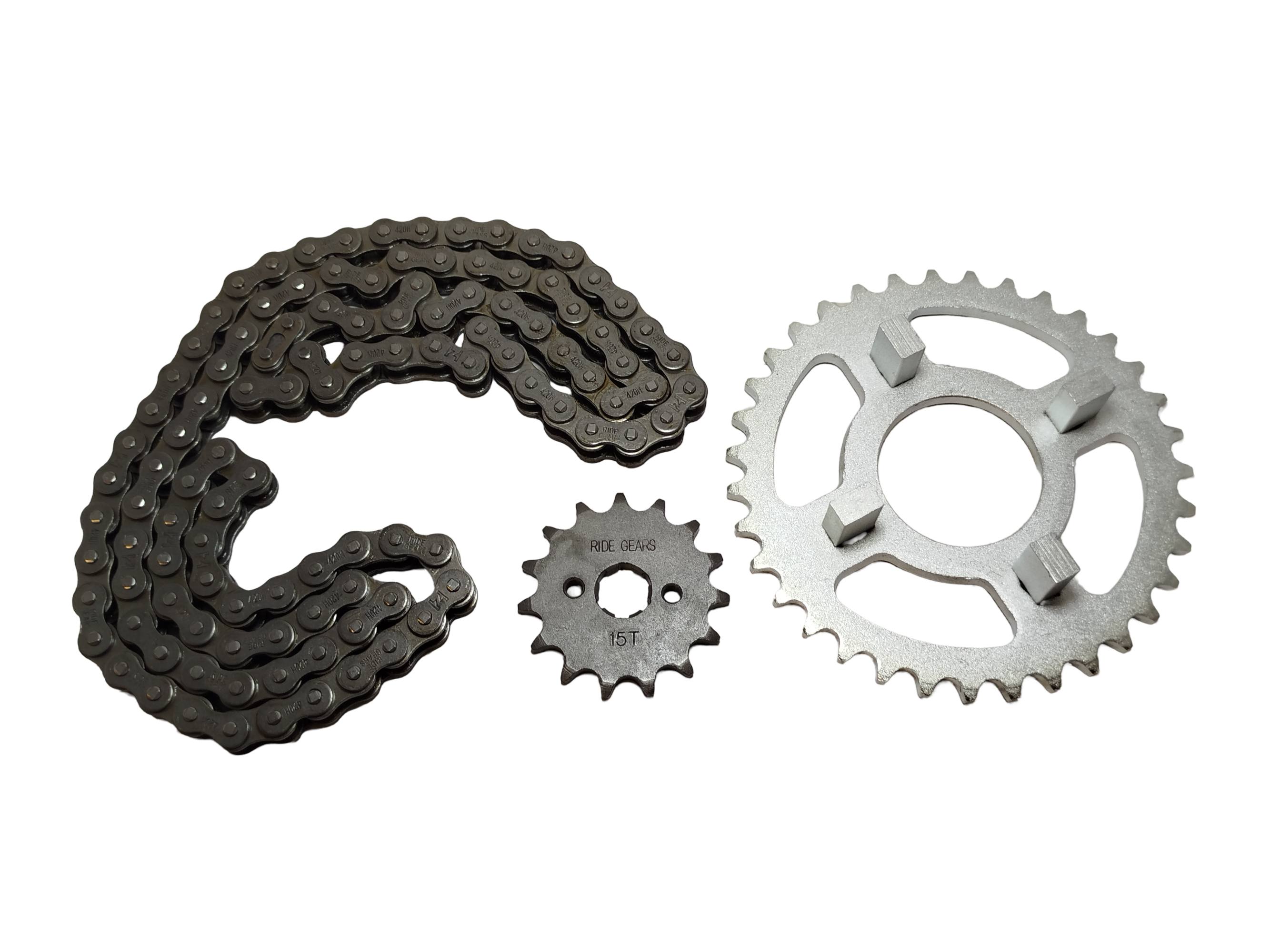 KIT CORONA, PIÑON Y CADENA HONDA DAX ST-70 35/15T 420H-112L RIDE GEAR RG-32136