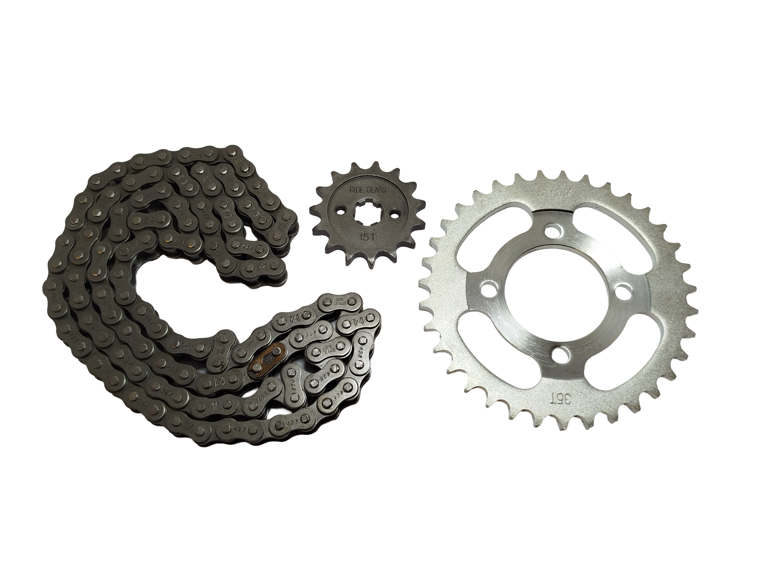 KIT CORONA, PIÑON Y CADENA GILERA SMASH 110 35/15T 428-118L RIDE GEAR RG-32133
