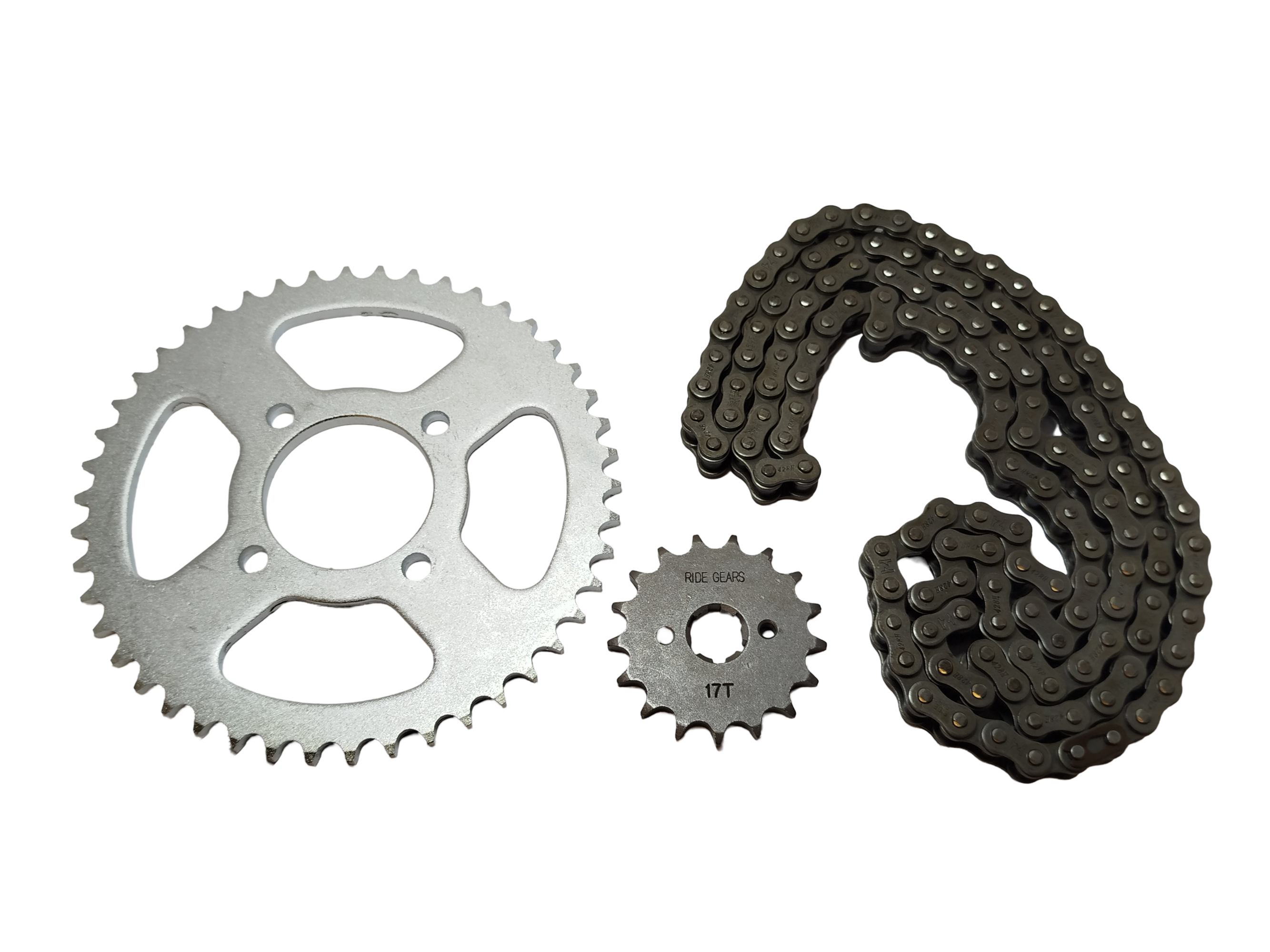 KIT CORONA, PIÑON Y CADENA MOTOMEL SKUA 150 46/17T 428H-136L RIDE GEAR RG-32141