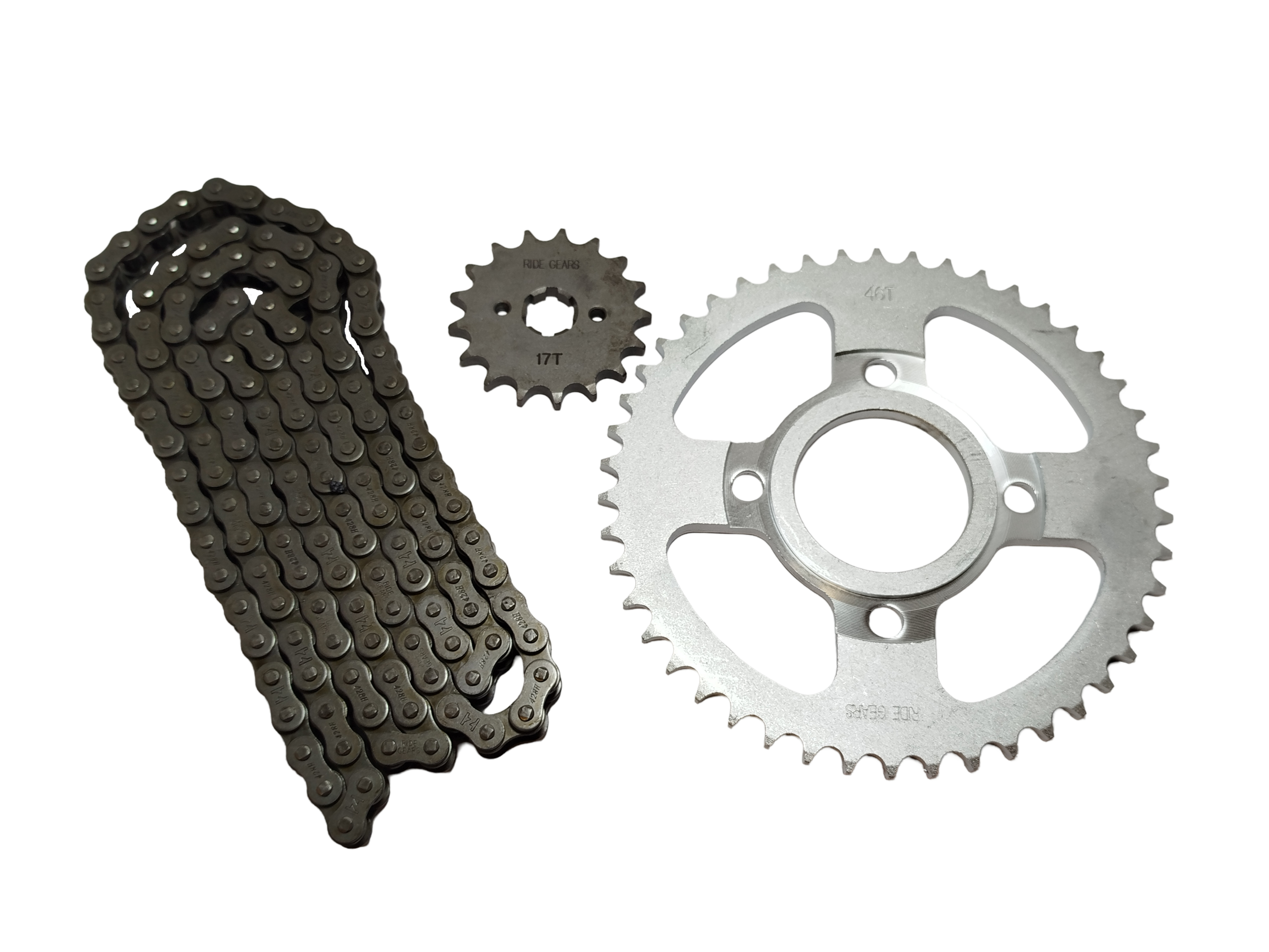 KIT CORONA, PIÑON Y CADENA CORVEN TRIAX 150 46/17T 428H-136L RIDE GEARS RG-32149