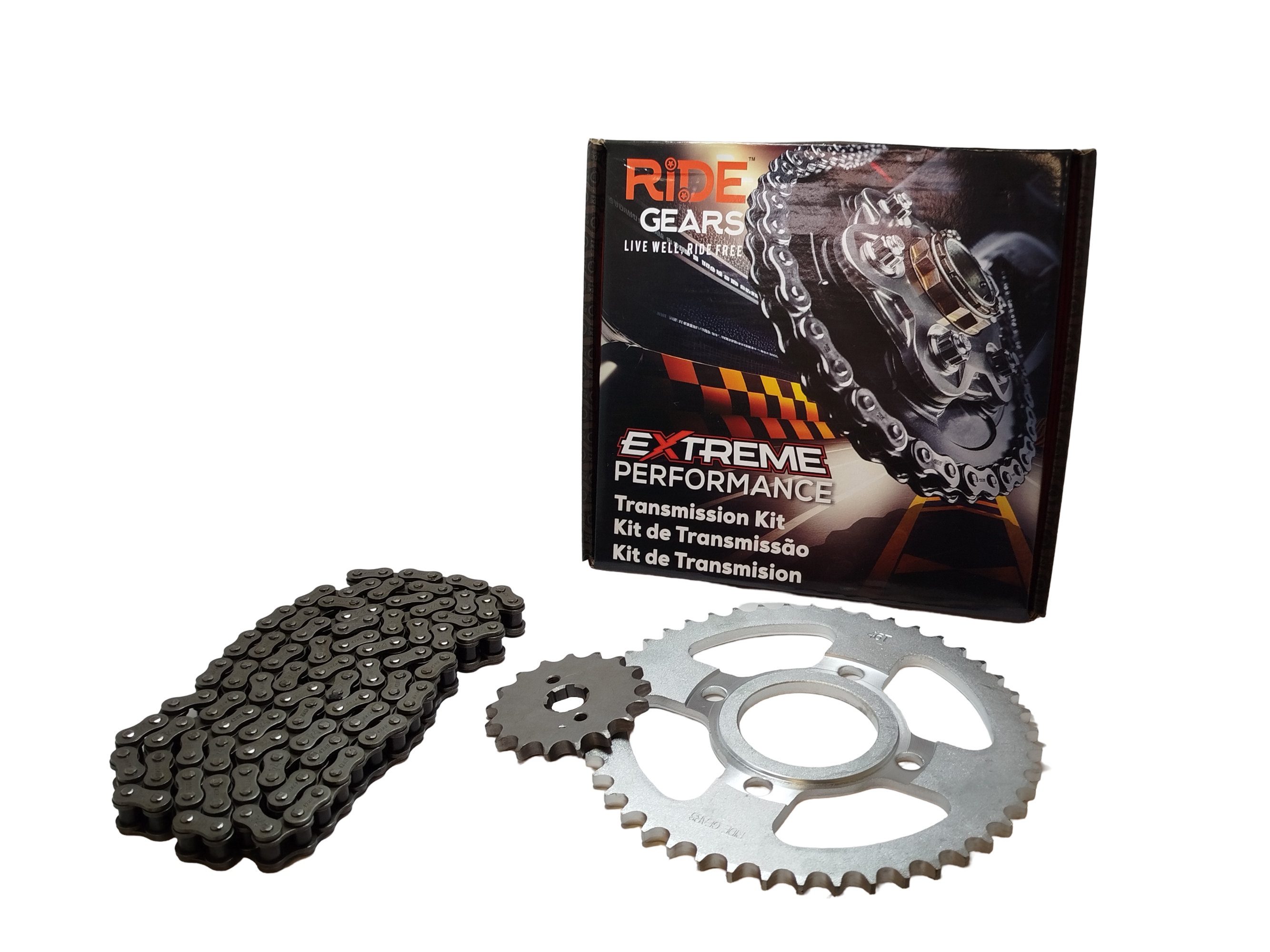KIT CORONA, PIÑON Y CADENA CORVEN TRIAX 150 46/17T 428H-136L RIDE GEARS RG-32149