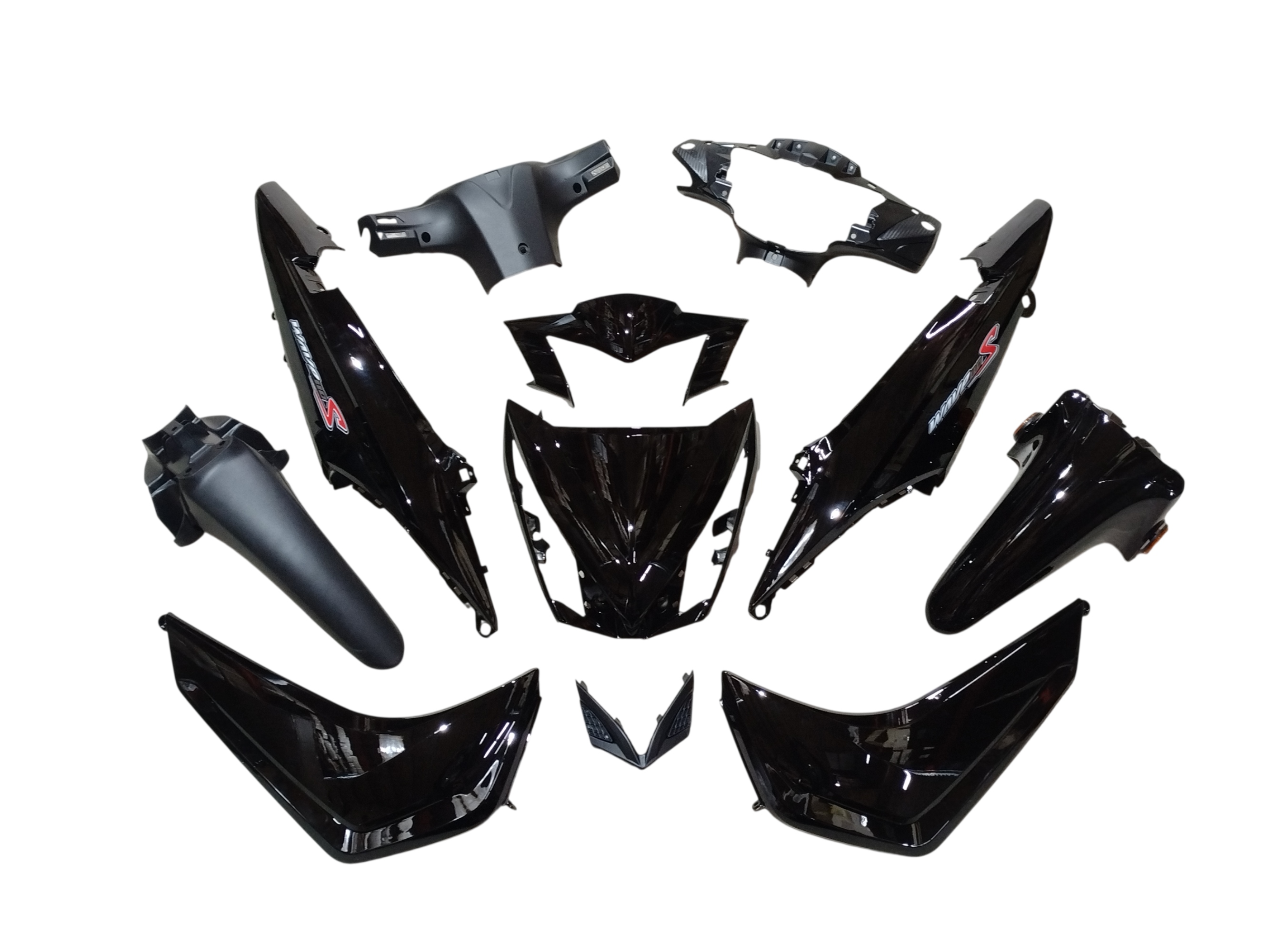 KIT PLASTICOS HONDA WAVE 110 S (NEGRO) 11 Pcs RIDE GEARS RG-33326