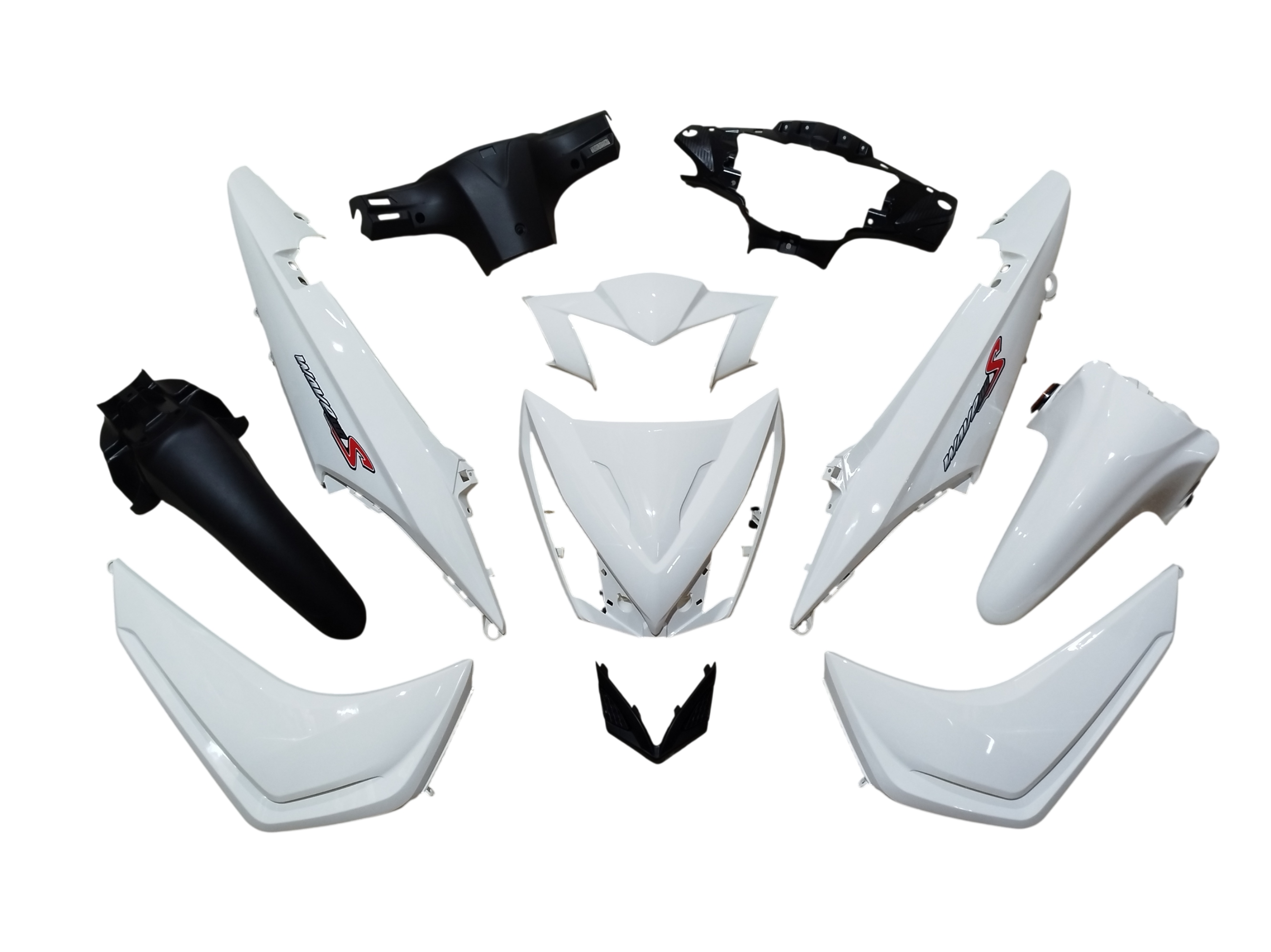 KIT PLASTICOS HONDA WAVE 110 S (BLANCO) 11 Pcs RIDE GEARS RG-33325