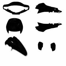 KIT PLASTICOS GILERA SMASH 110 / BLITZ / TRIP - NEGRO (7) JRS OMR26530